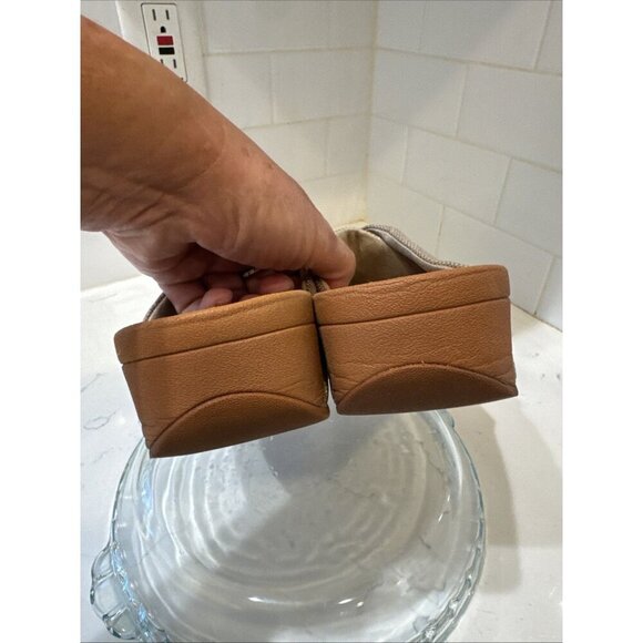 FitFlop Women Lulu Cross Slide Sandals Gold Shimmer Print Shoes Size 5 - Picture 5 of 13